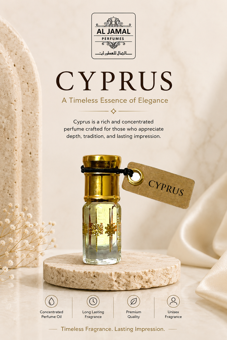 AL JAMAL Cyprus Attar Oil 3ml | Made With Natural Ingredients | Long Lasting