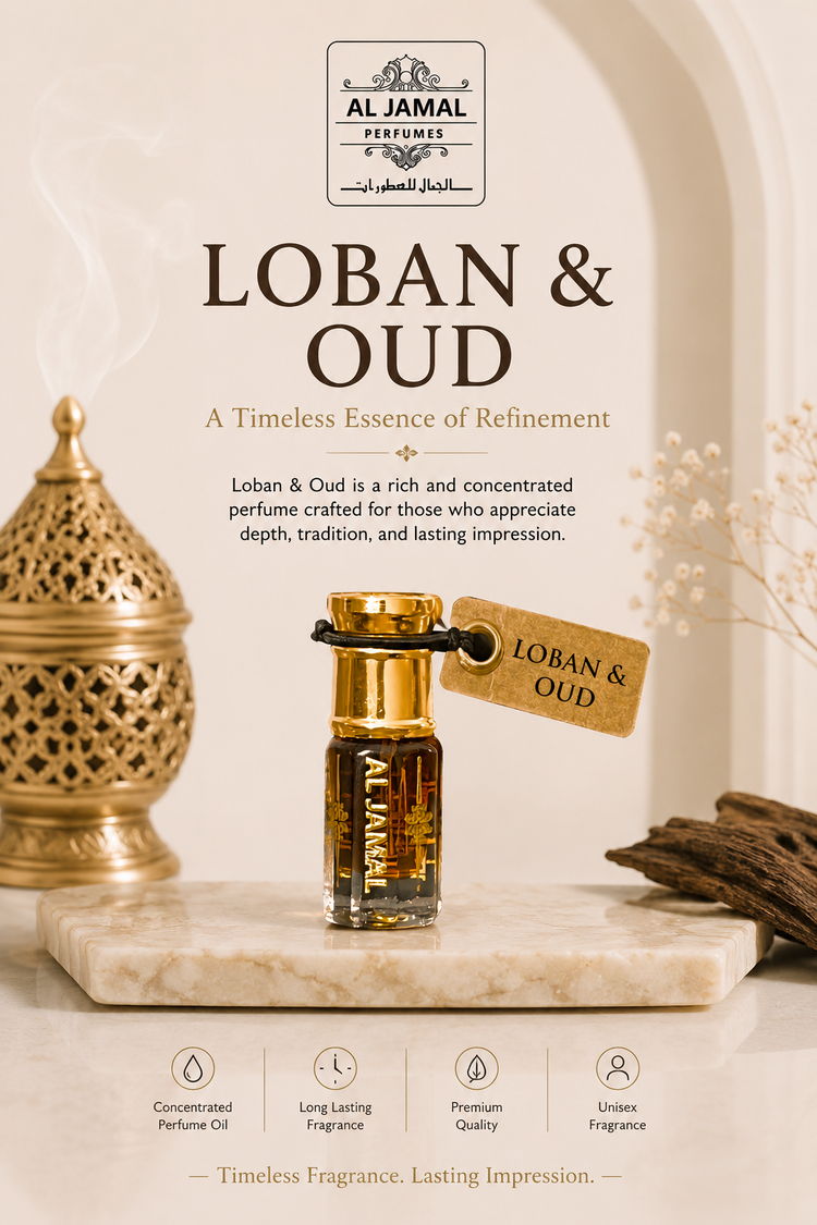 AL JAMAL Loban & Oud Attar Oil 3ml | Made With Natural Ingredients | Long Lasting