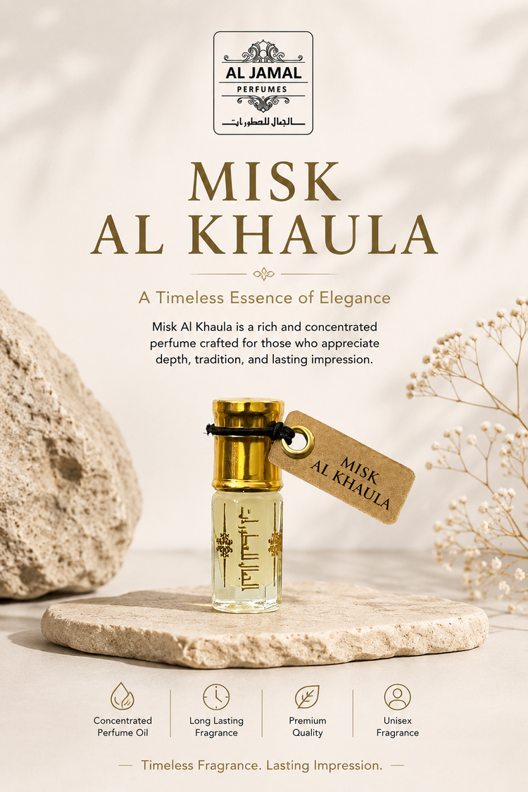AL JAMAL Misk Al Khaula Attar Oil 3ml | Made With Natural Ingredients | Long Lasting