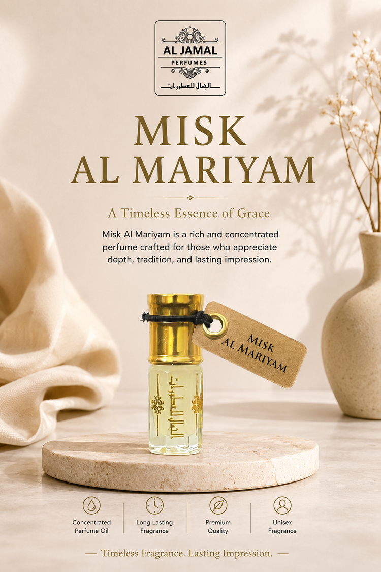 AL JAMAL Misk Al Mariyam Attar Oil 3ml | Made With Natural Ingredients | Long Lasting
