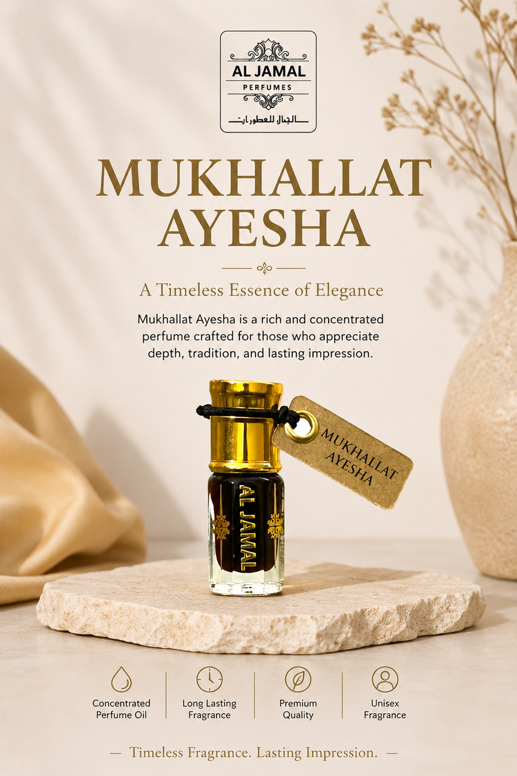 AL JAMAL Mukhallat Ayesha Attar Oil 3ml | Made With Natural Ingredients | Long Lasting
