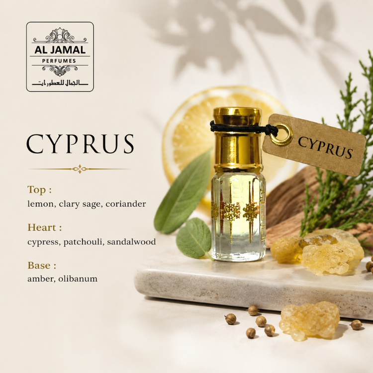 AL JAMAL Cyprus Attar Oil 3ml | Made With Natural Ingredients | Long Lasting