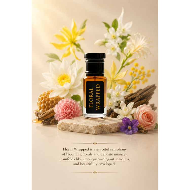 AL JAMAL Floral Wrapped Attar Oil 3ml | Made With Natural Ingredients | Long Lasting