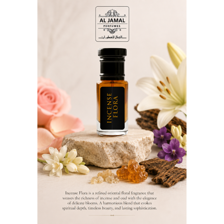 AL JAMAL Incense Flora Attar Oil 3ml | Made With Natural Ingredients | Long Lasting