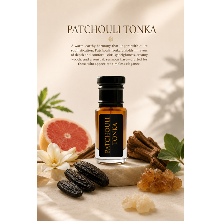 AL JAMAL Patchouli Tonka Attar Oil 3ml | Made With Natural Ingredients | Long Lasting