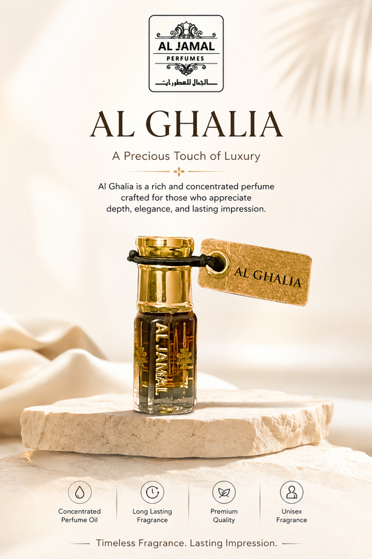 AL JAMAL Al Ghalia Attar Oil 3ml | Made With Natural Ingredients | Long Lasting