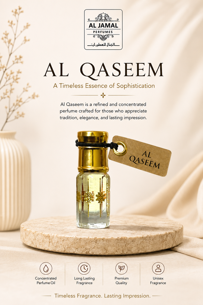 AL JAMAL Al Qaseem Attar Oil 3ml | Made With Natural Ingredients | Long Lasting