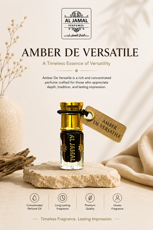 AL JAMAL Amber De Versatile Attar Oil 3ml | Made With Natural Ingredients | Long Lasting