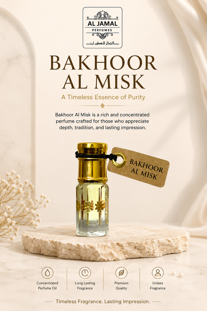 AL JAMAL Bakhoor Al Misk Attar Oil 3ml | Made With Natural Ingredients | Long Lasting
