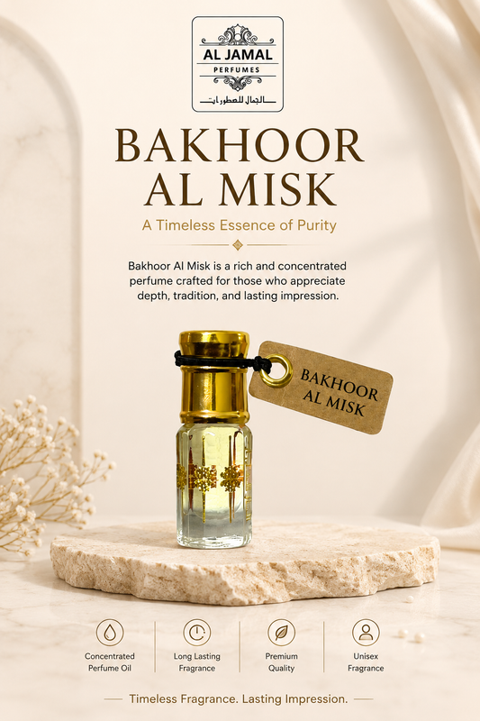 AL JAMAL Bakhoor Al Misk Attar Oil 3ml | Made With Natural Ingredients | Long Lasting