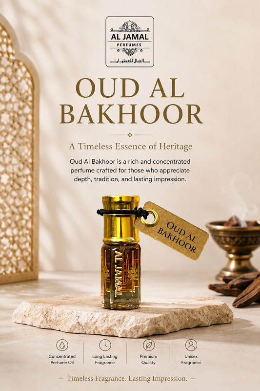 AL JAMAL Oud Al Bakhoor Attar Oil 3ml | Made With Natural Ingredients | Long Lasting