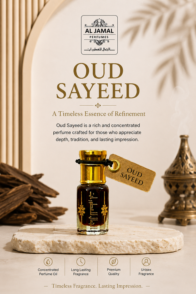 AL JAMAL Oud Sayeed Attar Oil 6ml | Made With Natural Ingredients | Long Lasting