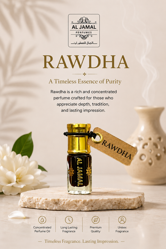 AL JAMAL Rawdha Attar Oil 3ml | Made With Natural Ingredients | Long Lasting