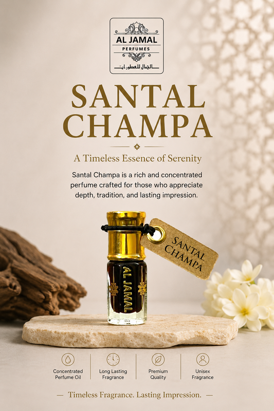 AL JAMAL Santal Champa Attar Oil 3ml | Made With Natural Ingredients | Long Lasting