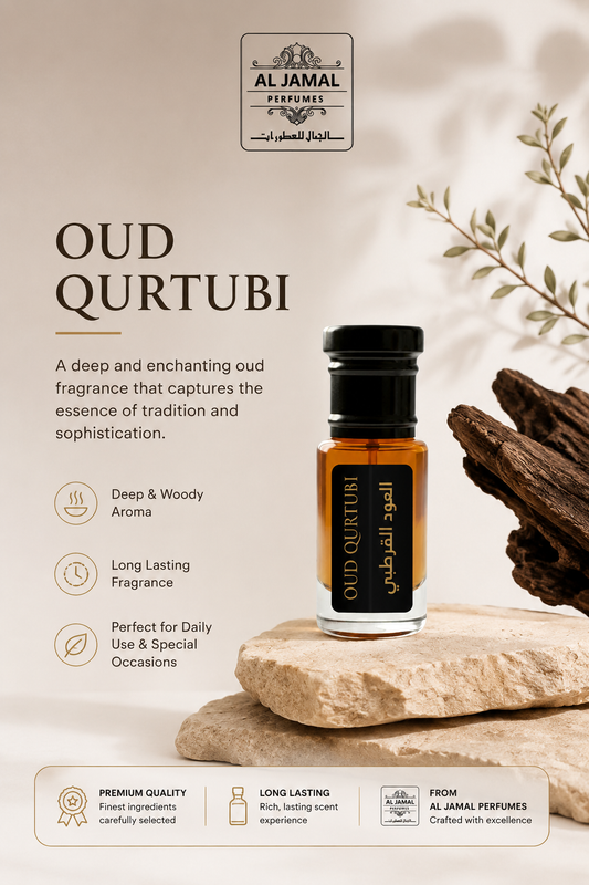 AL JAMAL Oud Qurtubi Attar Oil 3ml | Made With Natural Ingredients | Long Lasting