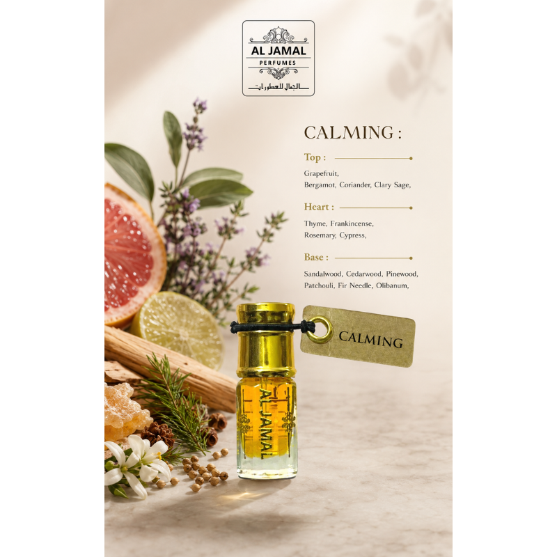AL JAMAL Calming Attar Oil 3ml | Made With Natural Ingredients | Long Lasting