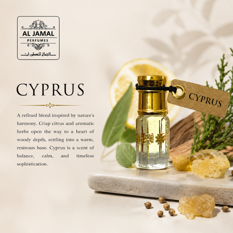 AL JAMAL Cyprus Attar Oil 3ml | Made With Natural Ingredients | Long Lasting