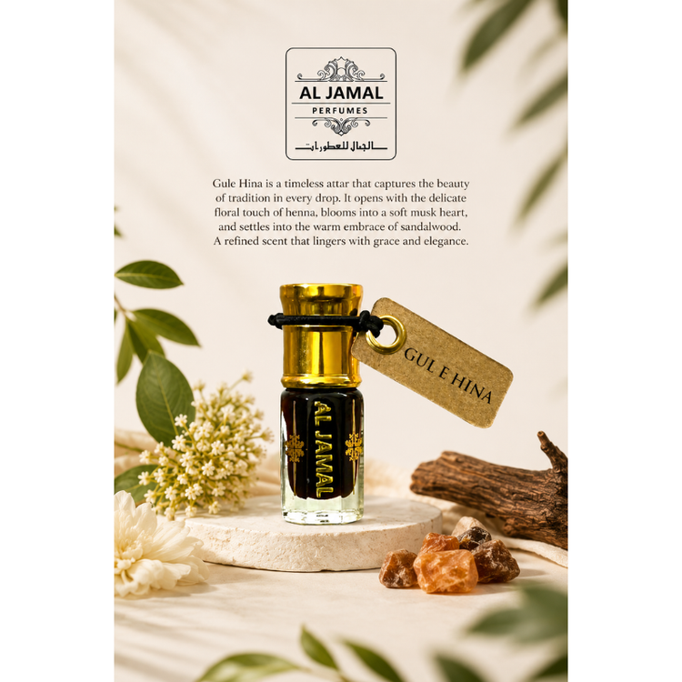 AL JAMAL Gul E Hina Attar Oil 3ml | Made With Natural Ingredients | Long Lasting