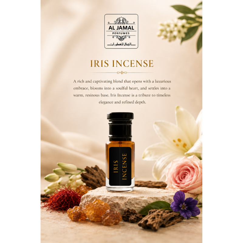 AL JAMAL Iris Incense Attar Oil 3ml | Made With Natural Ingredients | Long Lasting