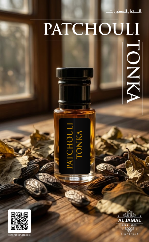AL JAMAL Patchouli Tonka Attar Oil 3ml | Made With Natural Ingredients | Long Lasting