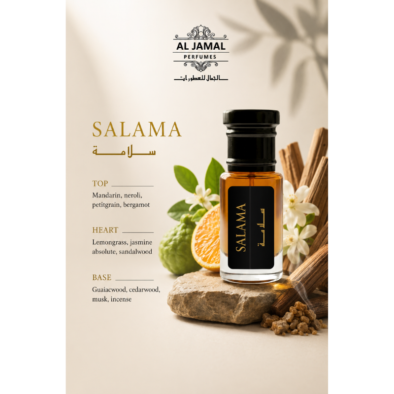 AL JAMAL Salama Attar Oil 3ml | Made With Natural Ingredients | Long Lasting