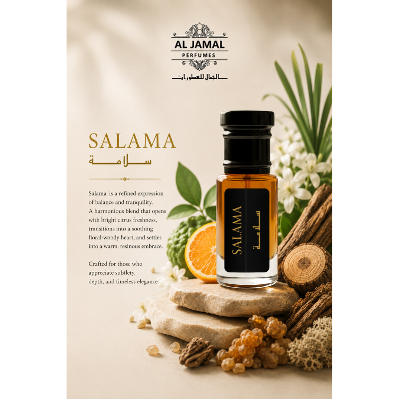 AL JAMAL Salama Attar Oil 3ml | Made With Natural Ingredients | Long Lasting