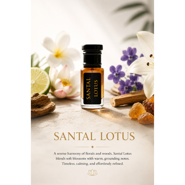 AL JAMAL Santal Lotus Attar Oil 3ml | Made With Natural Ingredients | Long Lasting