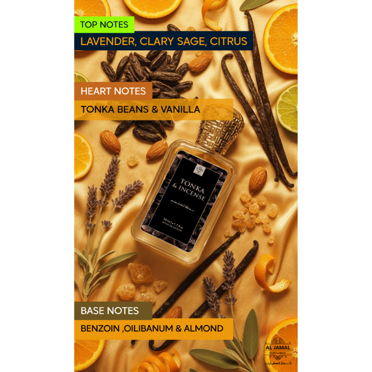 AL JAMAL TONKA & INCENSE PERFUME 50ML Extrait The Perfume