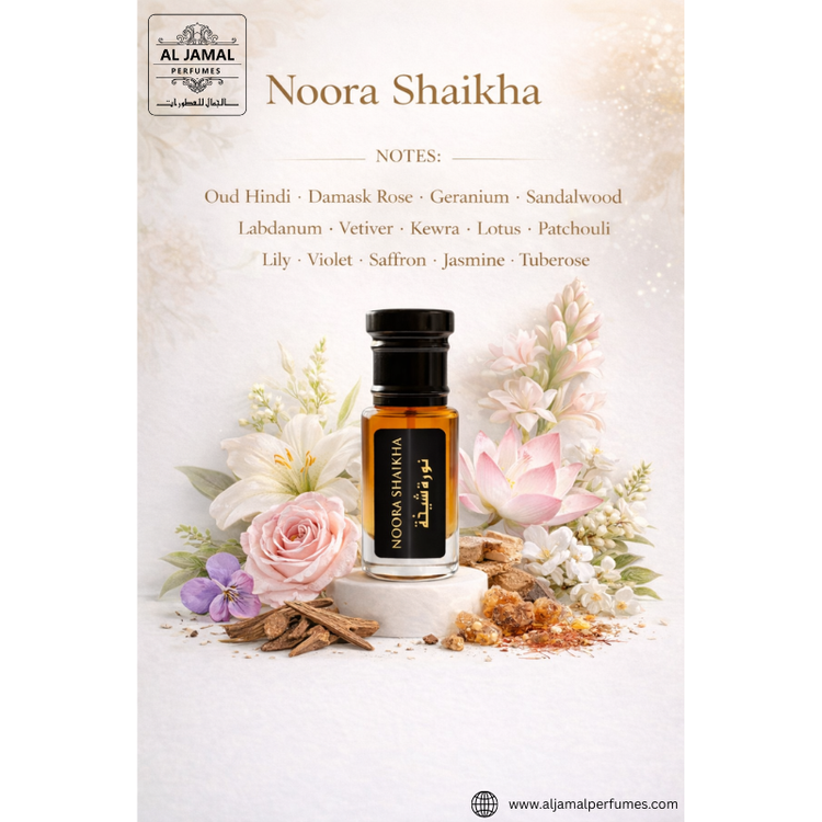 AL JAMAL Noora Shaikha  Attar Oil 3ml | Made With Natural Ingredients | Long Lasting