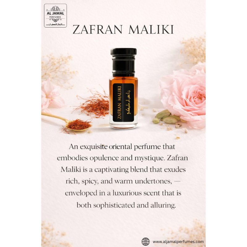AL JAMAL Zafran Maliki Attar Oil 3ml | Made With Natural Ingredients | Long Lasting