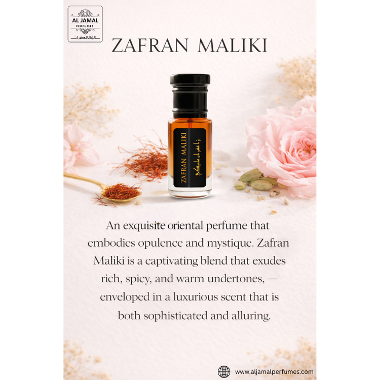 AL JAMAL Zafran Maliki Attar Oil 3ml | Made With Natural Ingredients | Long Lasting